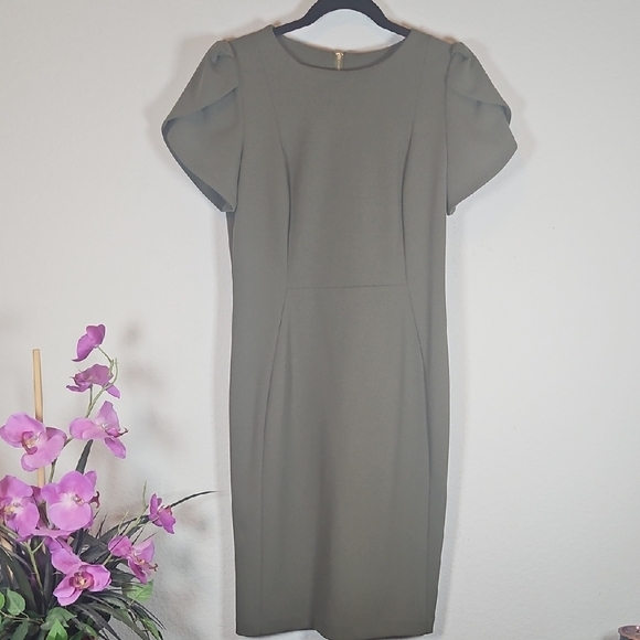 Calvin Klein Olive Green Dress Size 8 - Picture 1 of 6